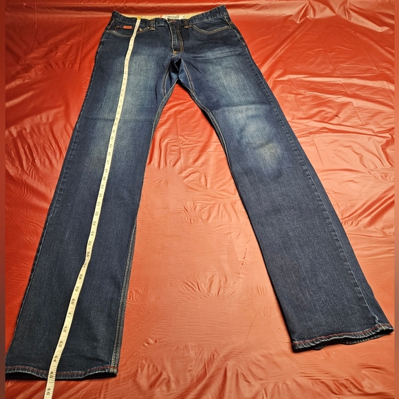 Mountain Khaki Denim Slim Fit Buffalo Logo 32×34 Premium Mens Outerwear E.U.C - Picture 3 of 9